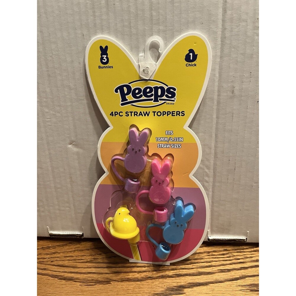 PEEPS Toppers Easter 2026 - 1 chick, 3 bunnies- fits 10mm straw NIP